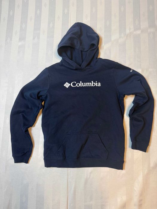 Granatowa bluza Columbia z kapturem, rozmiar XL, kieszenie kangur