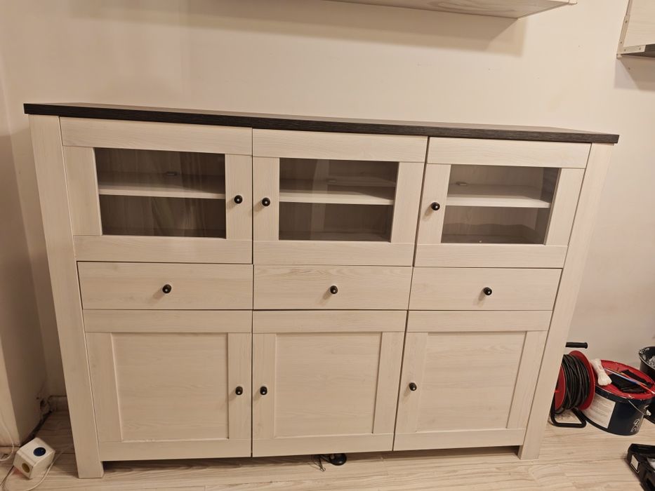 Zestaw mebli do salonu Black Red white Hesen transport komoda szafka T