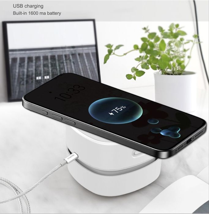 Mini Aspirador de Mesa ODISTAR Branco com Carregador Sem Fios Novo
