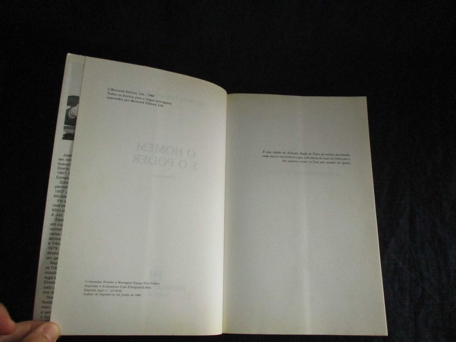 Livro O Homem e o Poder José Maria Rodrigues da Silva