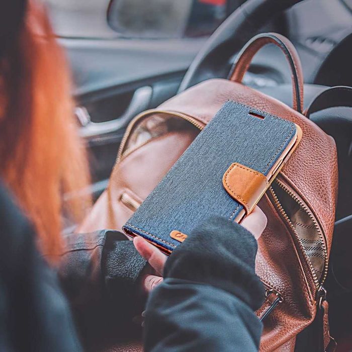 Etui książka do XIAOMI Redmi 12C granatowe / szkło GRATIS!