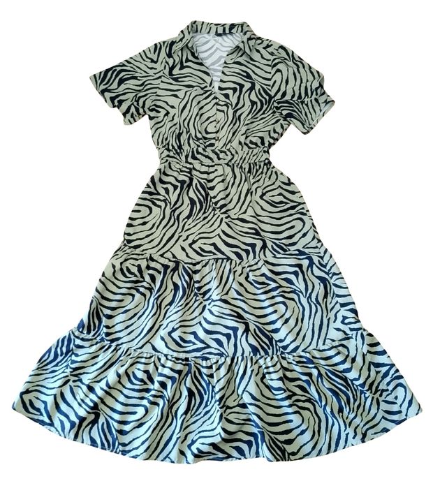 Vestido comprido verde e preto Vilanova L