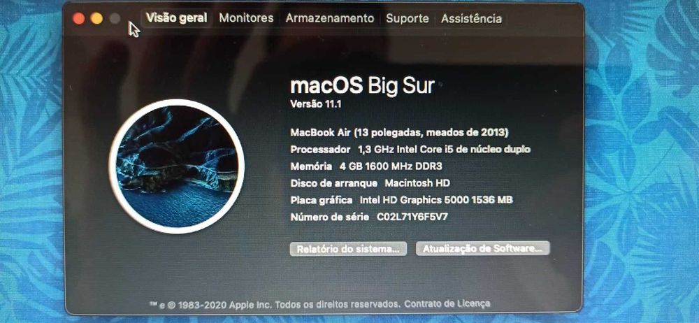 MacBook Air 13 pol SSD128GB