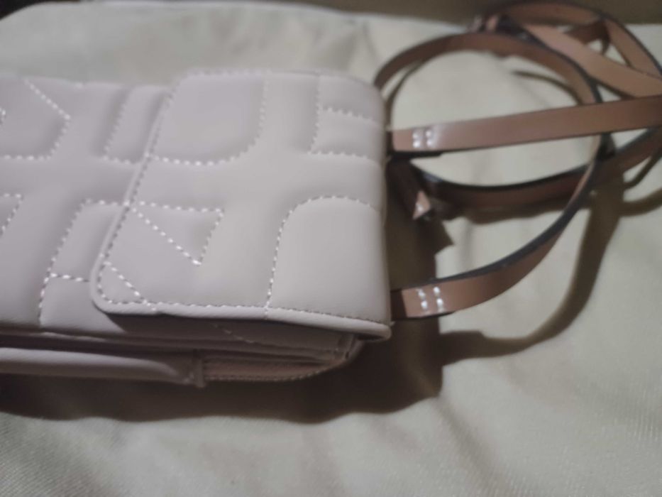 Bolsa creme com alça