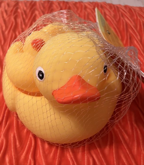 Zestaw - 3 nowe, gumowe kaczki do kąpieli - mama i dwie kaczuszki