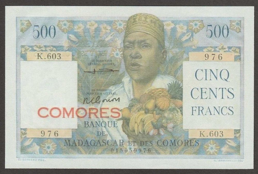 Komory 500 franków 1963