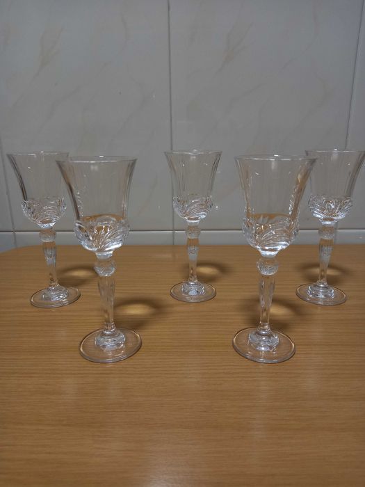 5 Copos de licor de design vintage novos, nunca usados