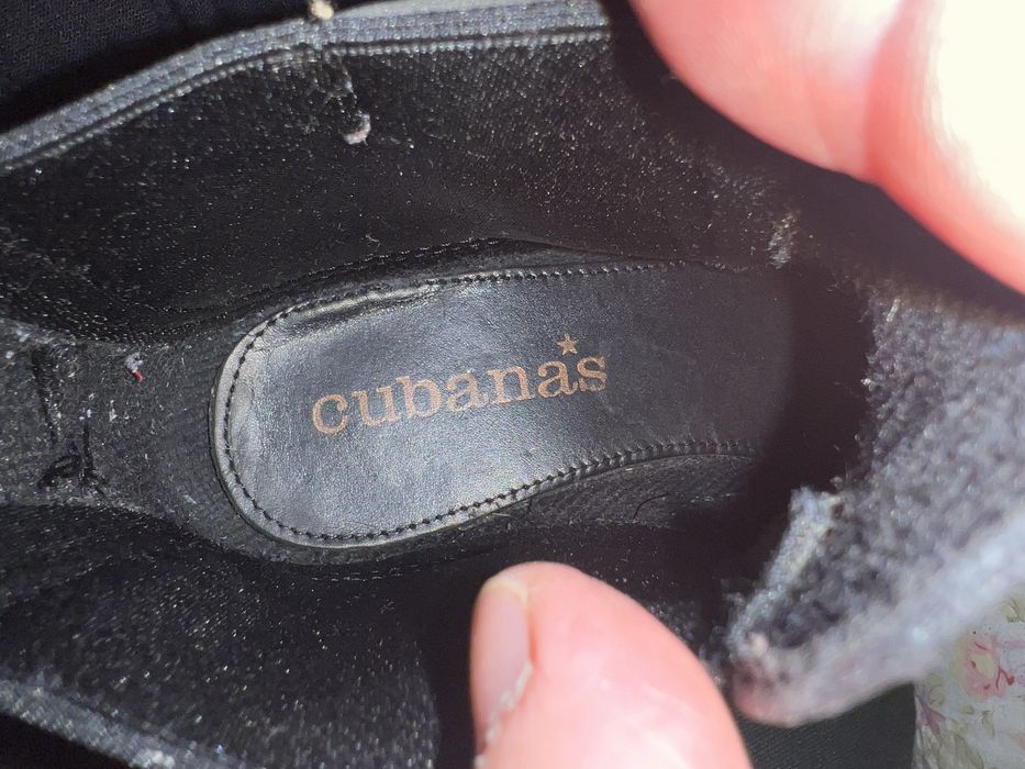 Botas Cubanas Pretas com Brilho