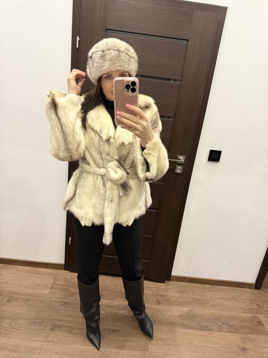 Futro naturalne z norek Black Cross M L