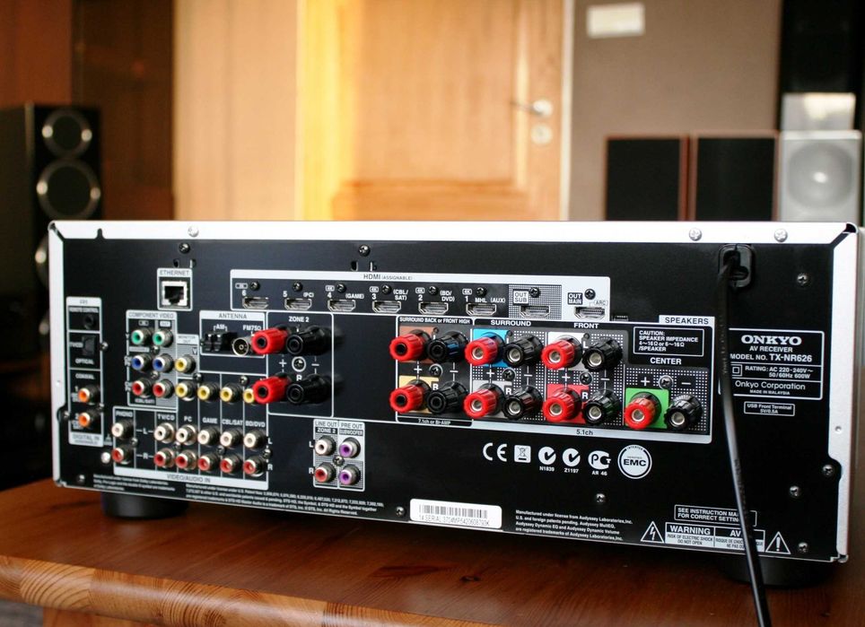 Mocny amplituner Onkyo Tx Nr 626 Bluetooth  WiFi wzmacniacz 160 watt kino domowe