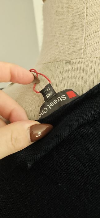 Narzutka ponczo sweter Nowy granatowy uniwersalny