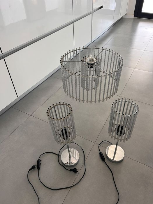 Conjunto de candeeiros (tecto e mesas de cabeceira)