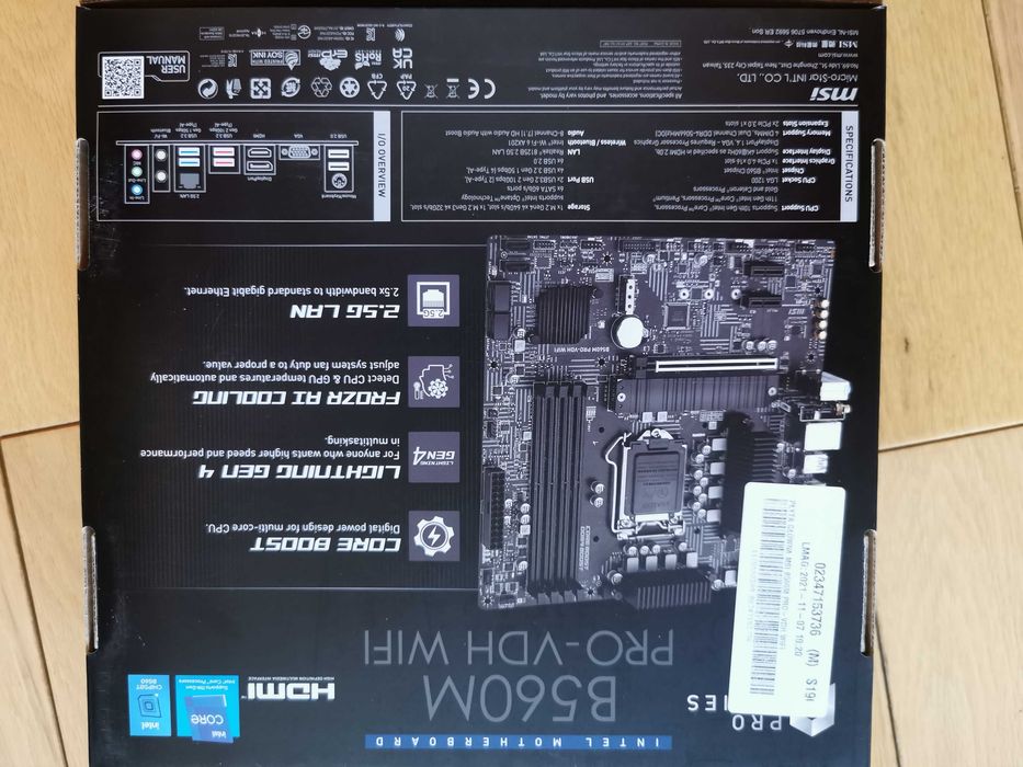 Nieużywany zestaw Intel i5-11400 + MSI B560M Pro VDH WiFi