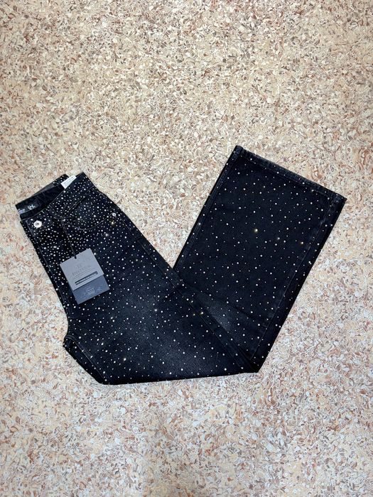 Жіночі джинси зі стразами | Чорний колір, темно-синій та коричневій