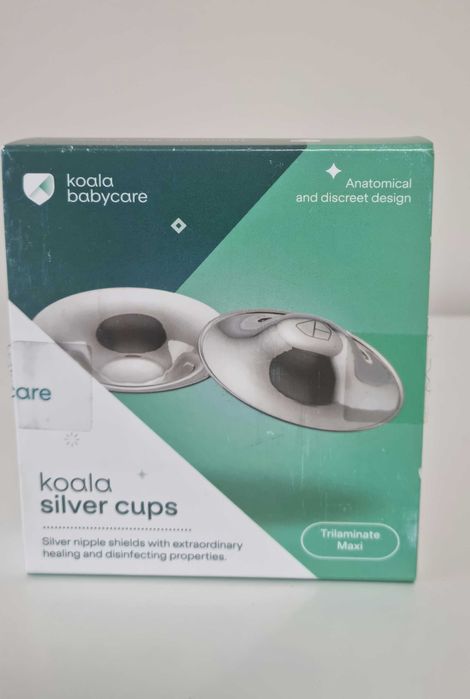 Protetor de mamilos de prata Koala Babycare como novos