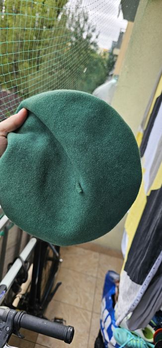 Kangol wełniany beret zielony stan bardzo dobry