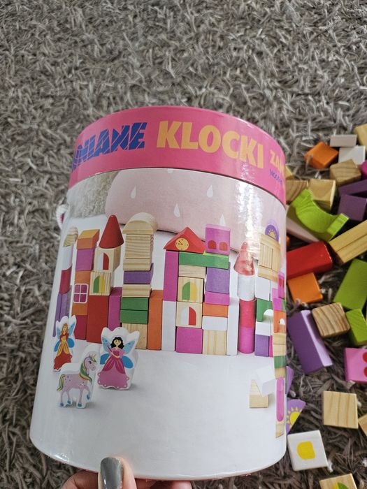 Klocki drewniane zestaw Zamek Wróżek i jednorożców