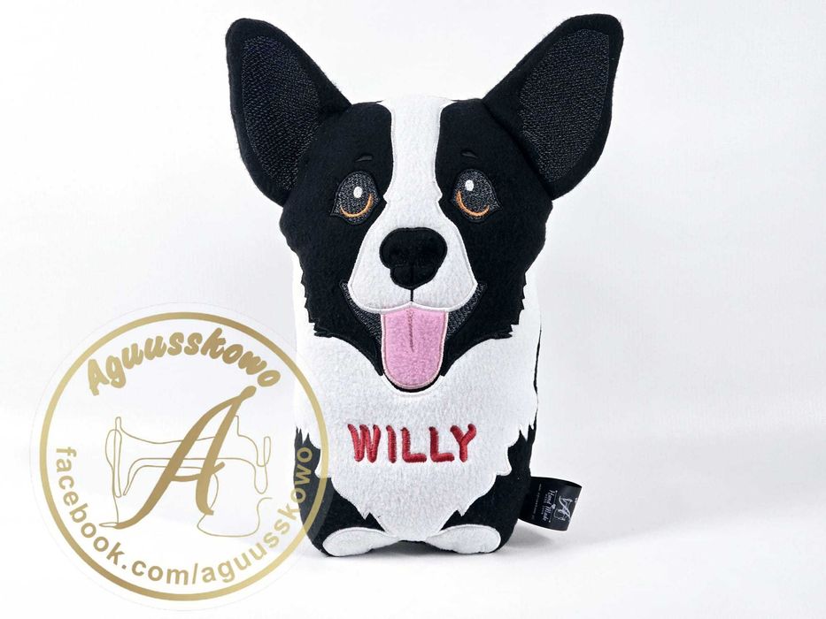 Haftowana Maskotka Zabawka Przytulanka Poduszka Welsh Corgi z imieniem