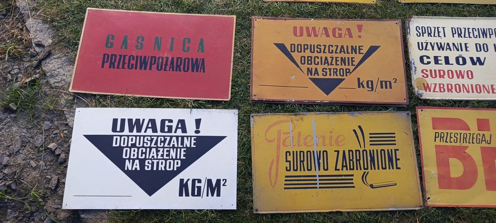 Stare metalowe tablice informacyjne PRL oryginał PRL