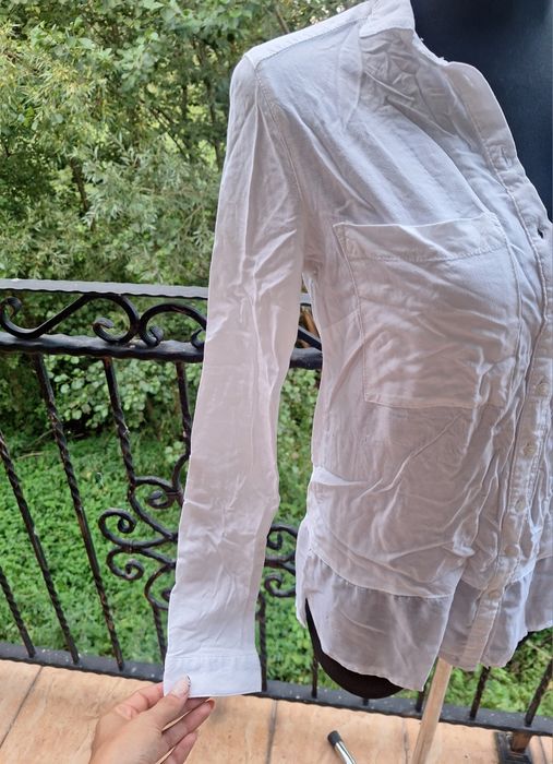 Elegancka biała koszula damska długi rękaw marka Reserved S 36