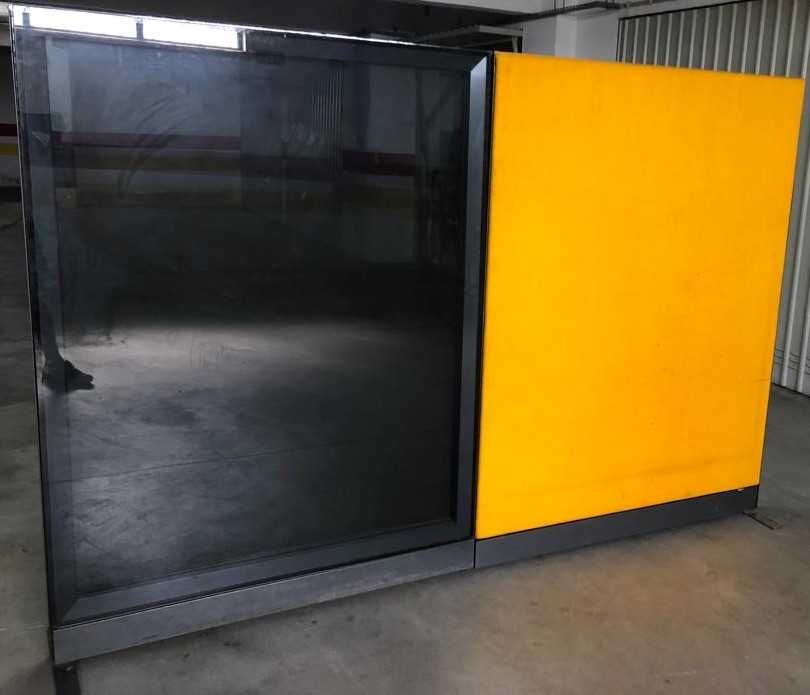 Biombos vidro e tecido