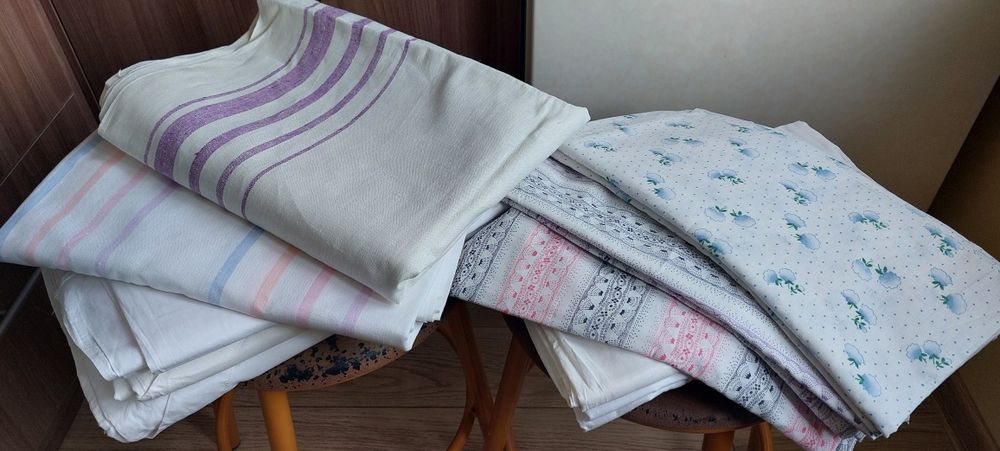 Постільна білизна СССР. Льняне простирадло, наволочки, підковдра