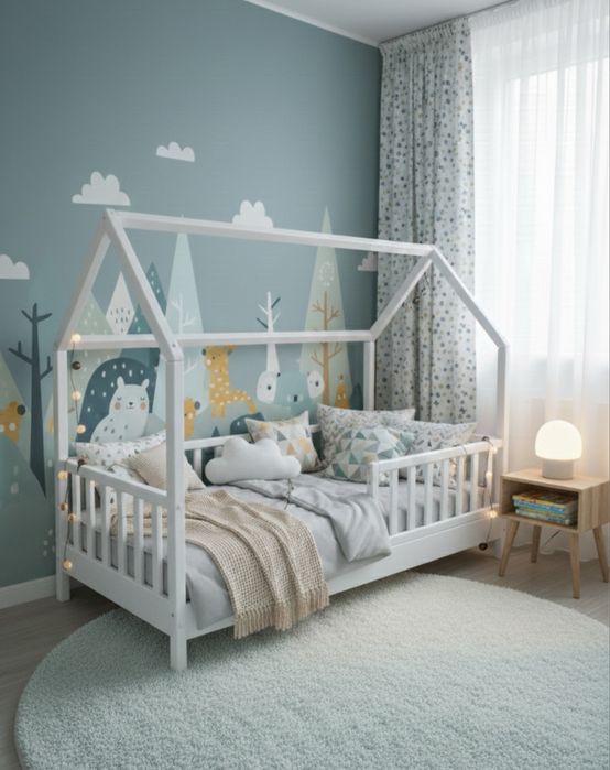 Детская мебель кровать домик будиночок ліжко з дахом горище чердак