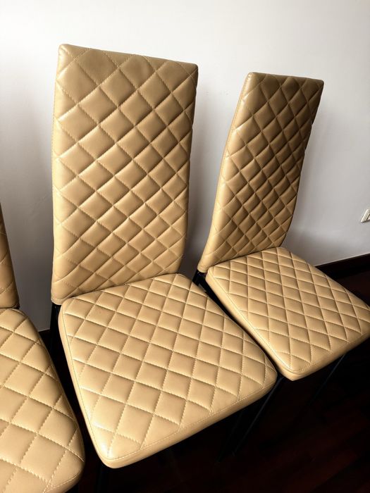 Conjunto de 4 cadeiras camel