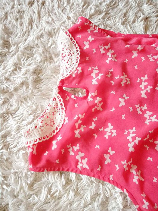 Sukienka malinowa boho letnia S 36