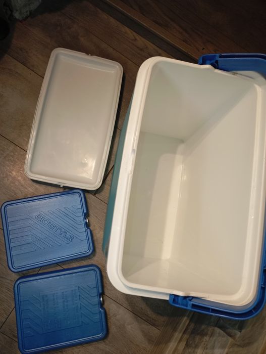 Lodówka turystyczna przenośna PROMO 25 na wkłady Kolor morski, biały