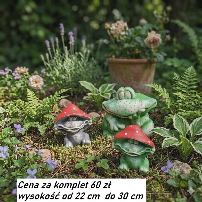 Dekoracja figurki dekoracyjne krasnal skrzat ogrodowy grzybki ogrodowe