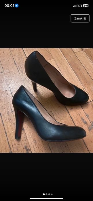 Szpilki czarne 5Th Avenue skóra naturalna rozmiar 37