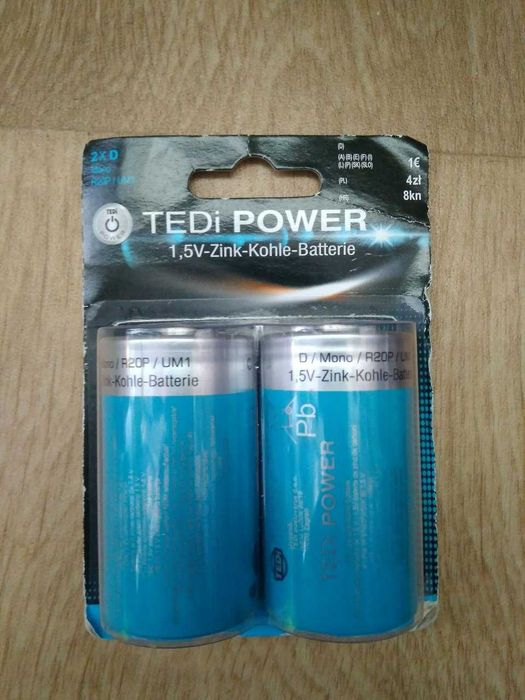 Батарейки TEDi Power 1,5V (R20 / UM1 Zinc-Carbon, Zn–C)