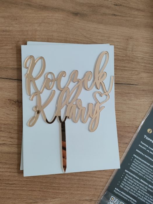 Topper roczkowy złota plexi