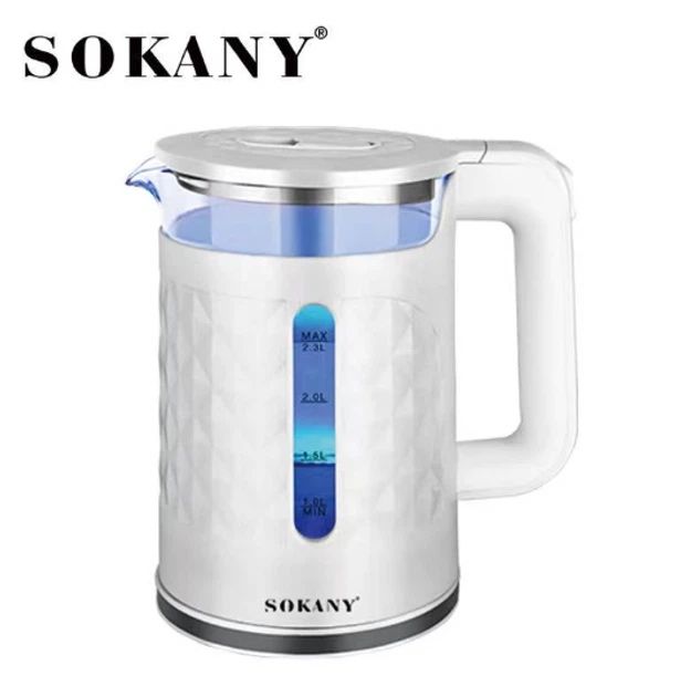 Електрочайник Sokany SK-1028 2.3 л 1500 Вт Новий Білий/Чорний