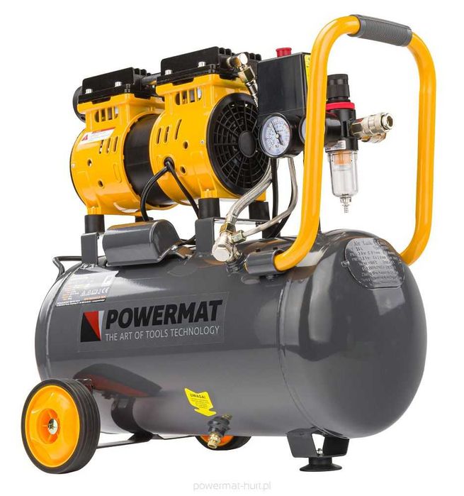 POWERMAT Kompresor Bezolejowy 24l Sprężarka 220l/min Separator PM1283