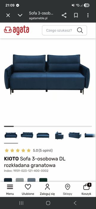 Sofa Agata Meble plus fotel