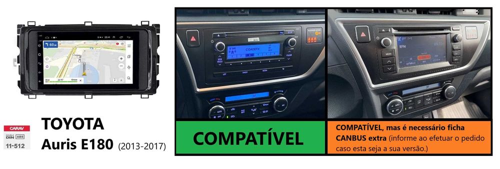 (NOVO) Rádio 2DIN Toyota AURIS (2006 até 2017) • Android D-4D [4+64GB]