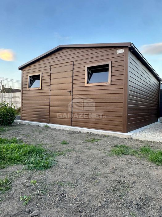 Schowek - Domek Ogrodowy 5X4M Drzwi 2X Okno Drewnopodobny Rynny Nb277