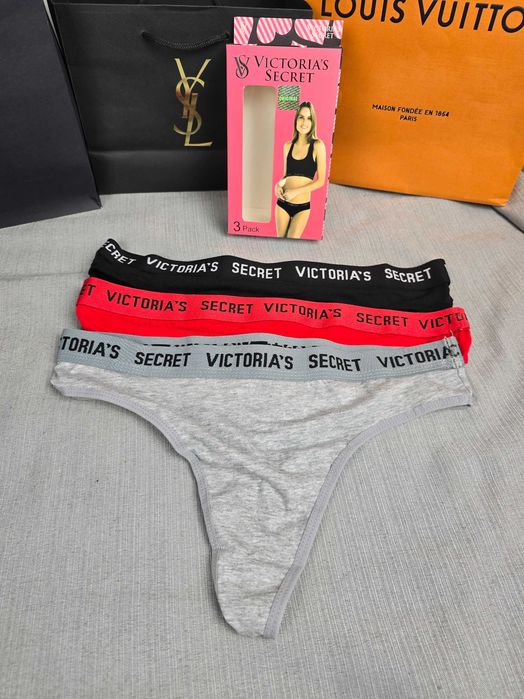 Damska bielizna 3pak Victoria Secret stringi kolory premium S-XL