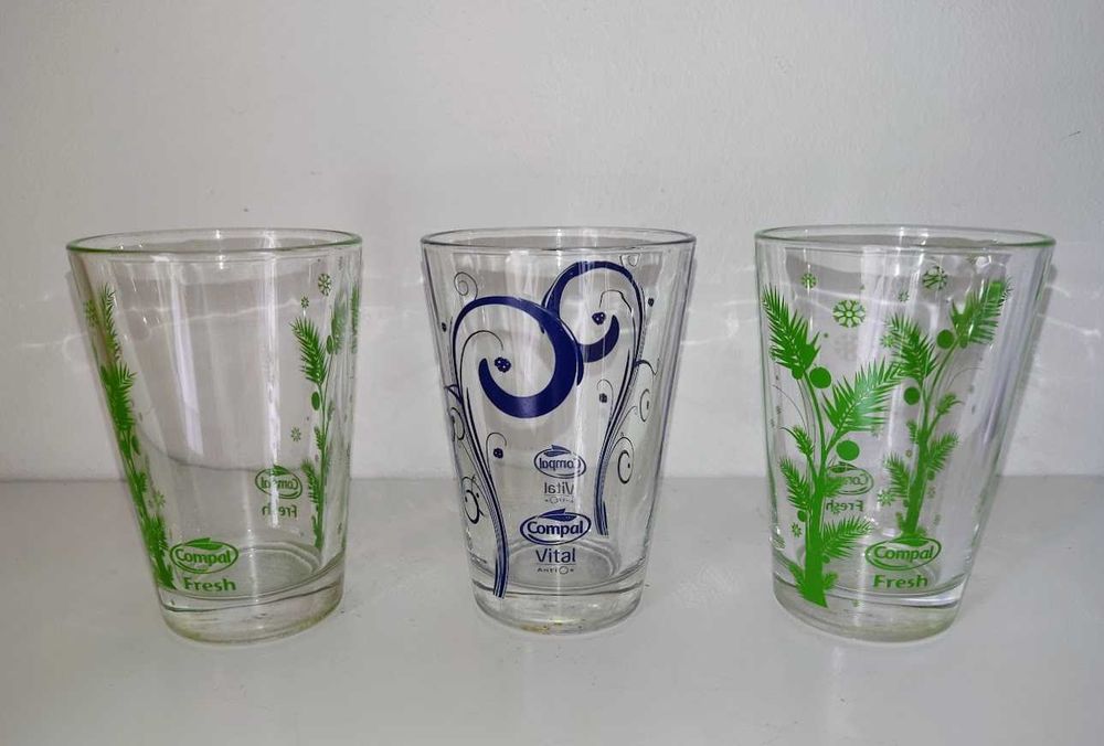 Copos Compal coleção originais vidro
