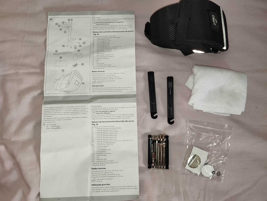 Kit Ferramentas e Reparação Bicicleta c/ Bolsa Selim - LIDL - NOVO