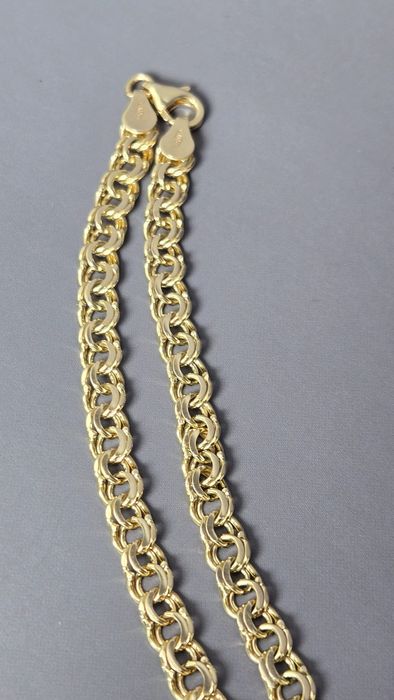 Złoty 585 łańcuszek splot Galibardi 60 cm pełny