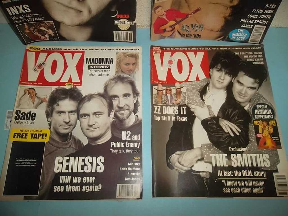 Revista "VOX" cena musical dos anos 80, quatro exemplares.
