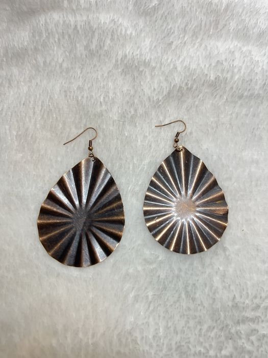 Kolczyki duże lekkie miedź miedziane łezki vintage PRL stare lata 90s