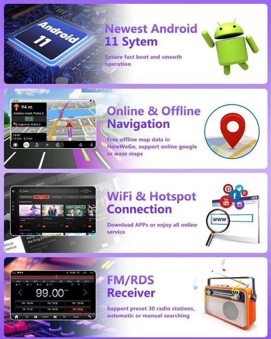 Rádio Fiat Panda 2013 a 2020 android 14 6,2" Carplay GPS 2/32GB NOVO