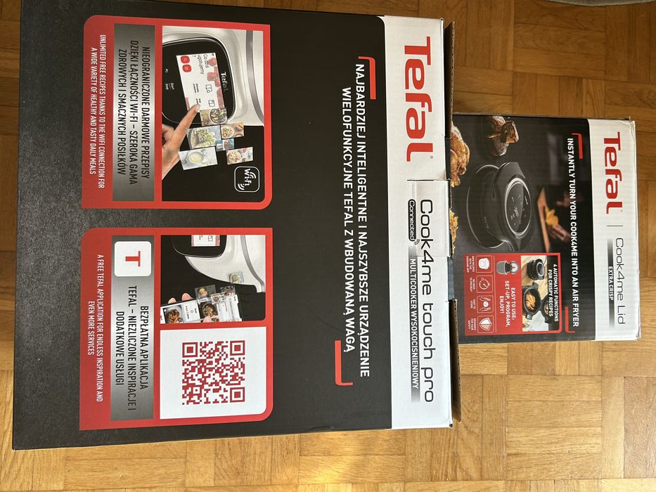 Pudełka multicooker Tefal Cook4me Touch Pro  i Extra Crispy kompletne
