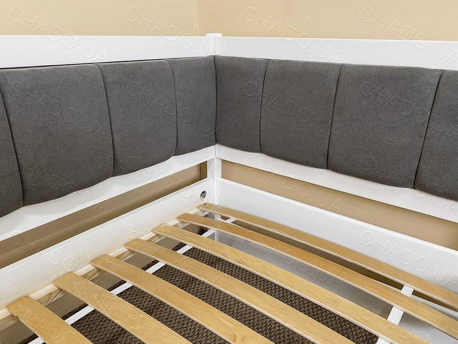 Ліжко 80х200 з матрацом м'яке в тканині, детская кровать, дитячі меблі