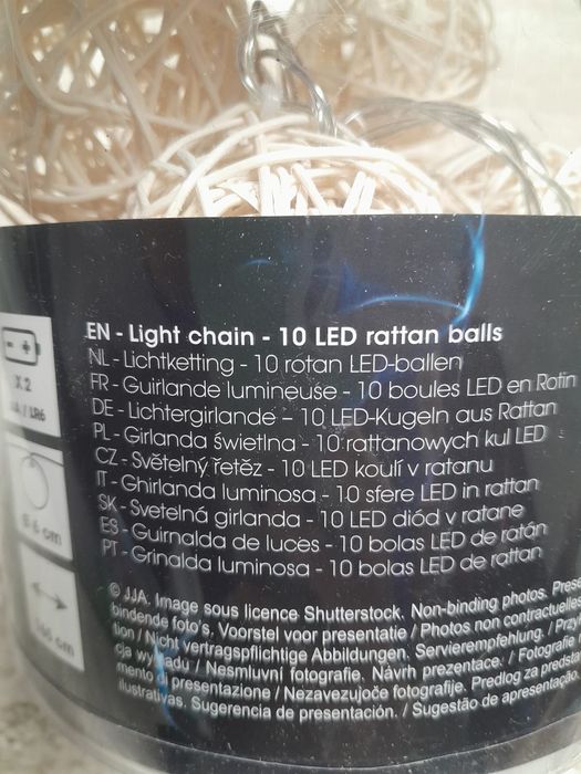 Girlanda Świetlna 10 kul LED Nowe Wyprzedaż