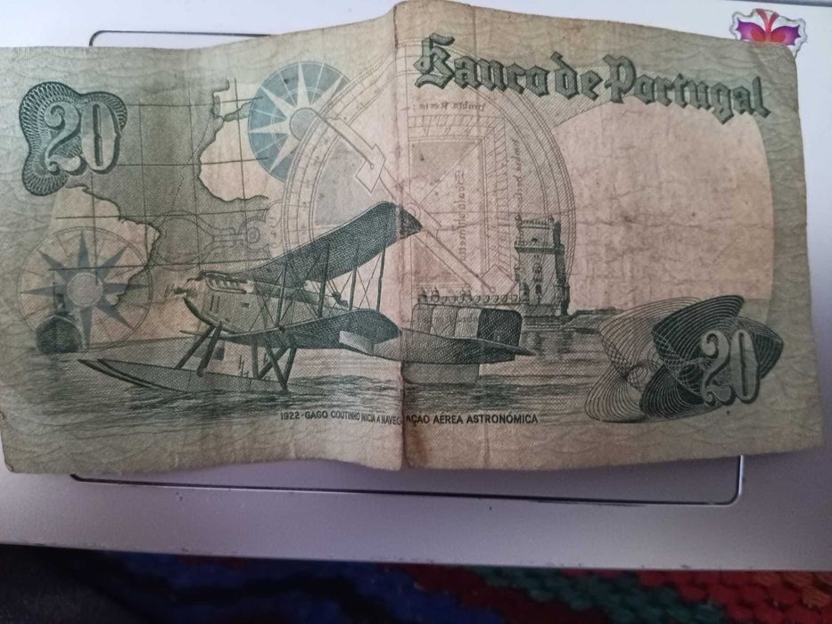 Conjunto de 3 notas de 20 Escudos - Almirante Gago Coutinho, 1978